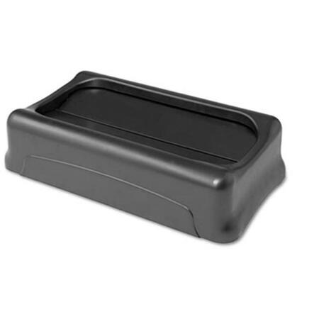 RCP Swing Top Lid for Slim Jim Waste Containers 11-3/8 x 20-3/8 Plastic Black 267360BK